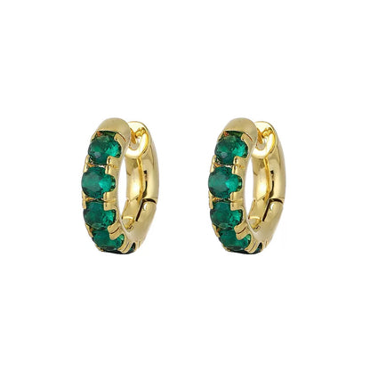 Emerald Glow Hoop Earrings
